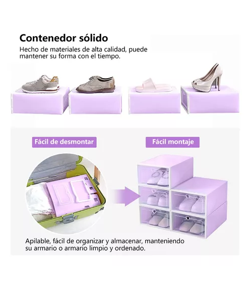 10 PIEZAS ZAPATERAS ORGANIZADORAS PÚRPURAS - 6