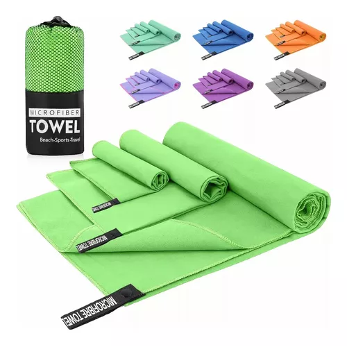 TOALLAS DE MICROFIBRA, TOALLA DEPORTIVA, 3 PIEZAS, VERDE - 1