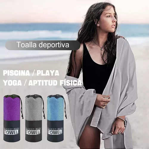 TOALLAS DE MICROFIBRA, TOALLA DEPORTIVA, 3 PIEZAS, GRIS - 7