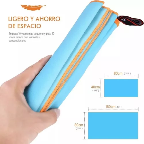 TOALLAS DE MICROFIBRA, TOALLA DEPORTIVA, 3 PIEZAS, AZUL - 4