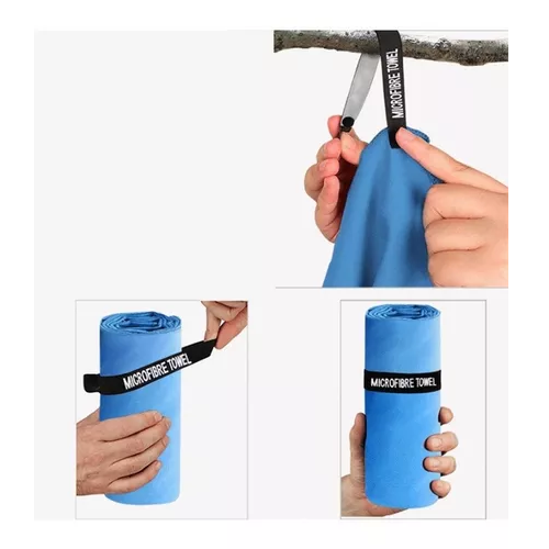 TOALLA DE BAÑO DE MICROFIBRA, SECADO RÁPIDO, 3 PIEZAS, AZUL MARINO - 2