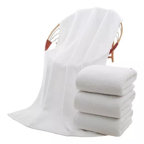 PACK DE 6 TOALLAS DE BAÑO DE HOTEL, ALGODÓN, 140X70 CM, COLOR BLANCO - 1