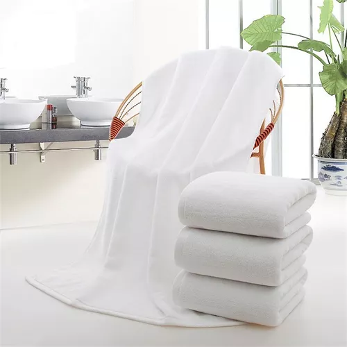 PACK DE 6 TOALLAS DE BAÑO DE HOTEL, ALGODÓN, 140X70 CM, COLOR BLANCO - 2