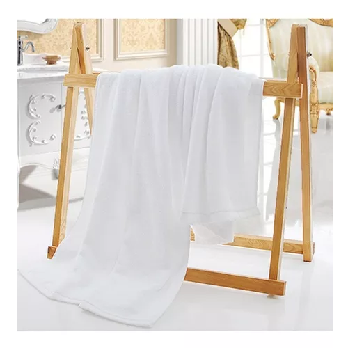 PACK DE 6 TOALLAS DE BAÑO DE HOTEL, ALGODÓN, 140X70 CM, COLOR BLANCO - 4