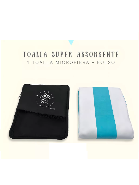 TOALLA MICROFIBRA FITNICS XL SECADO RÁPIDO ESTUCHE CELESTE - 3