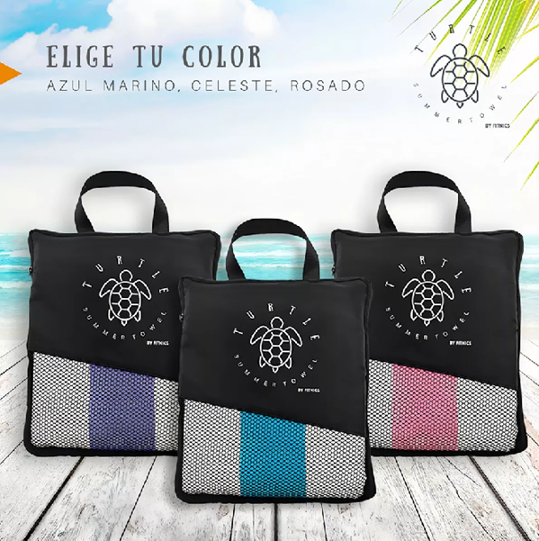 TOALLA MICROFIBRA FITNICS XL SECADO RÁPIDO ESTUCHE CELESTE - 5