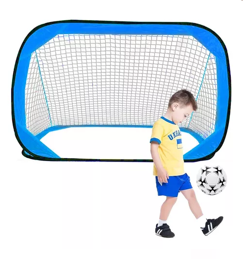 ARCOS DE FÚTBOL PLEGABLES CON RED 120X75 CM AZUL - 3