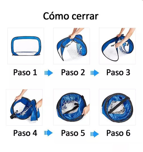 ARCOS DE FÚTBOL PLEGABLES CON RED 120X75 CM AZUL - 4