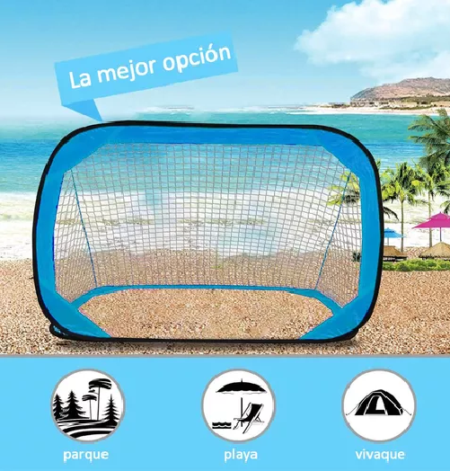 ARCOS DE FÚTBOL PLEGABLES CON RED 120X75 CM AZUL - 5