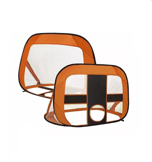 ARCO DE FÚTBOL 5 TIROS, DOBLE USO PRÁCTICA PLEGABLE NARANJA - 1
