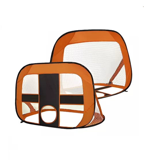 ARCO DE FÚTBOL 5 TIROS, DOBLE USO PRÁCTICA PLEGABLE NARANJA - 2