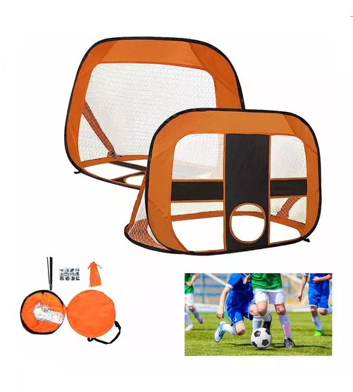 ARCO DE FÚTBOL 5 TIROS, DOBLE USO PRÁCTICA PLEGABLE NARANJA - 3