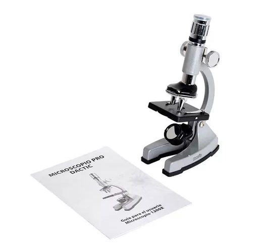 MICROSCOPIO 1200X CON ACCESORIOS, COLOR PLATEADO - 2