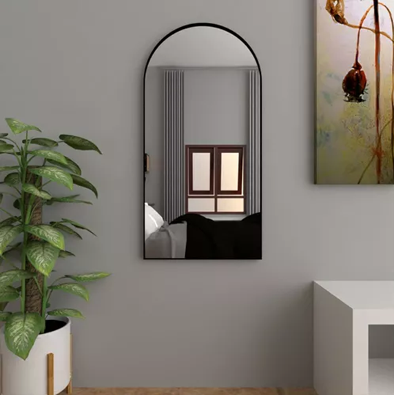 ESPEJO RECTANGULAR NEGRO CON MARCO EN ESTRUCTURA METÁLICA - 3