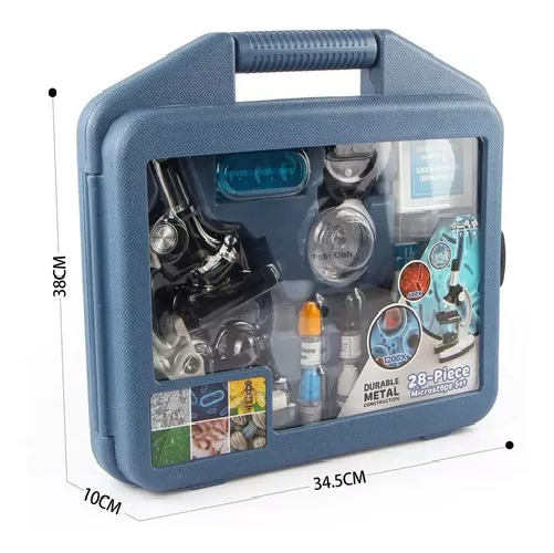 SET DE MICROSCOPIO + KIT DE ACCESORIOS, 1200X, MALETÍN PLÁSTICO - 3