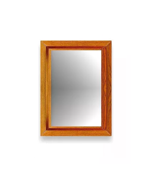 ESPEJO DE PARED DECORATIVO DISEÑO MADERA COLOR MARCO MARRÓN OSCURO - 1