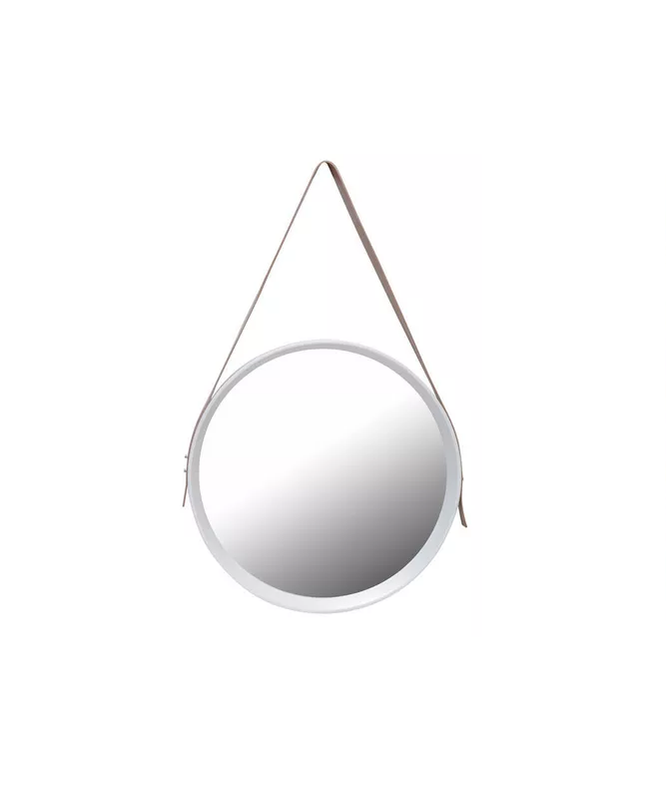 ESPEJO CIRCULAR 52CM DIÁMETRO CON CORREA PLÁSTICA VGO BLANCO O NEGRO - 1