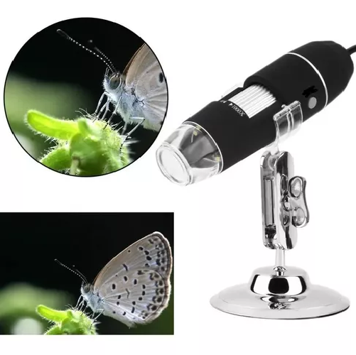 MICROSCOPIO DIGITAL USB 1000X, CÁMARA CON 8 LEDS, EDUCATIVO, COLOR NEGRO - 1