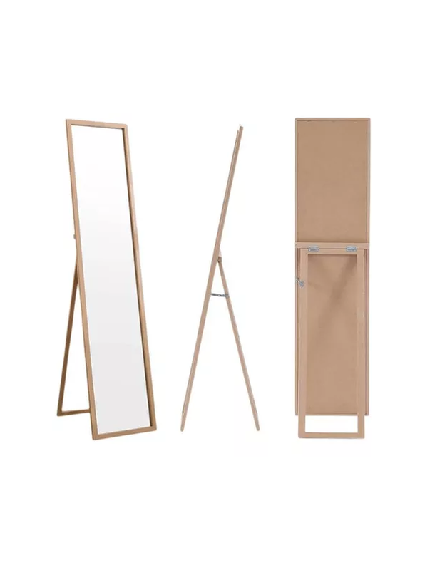 ESPEJO CUERPO ENTERO 150X40CM BASE PLEGABLE ESTILO JAPONÉS MARRÓN - 3