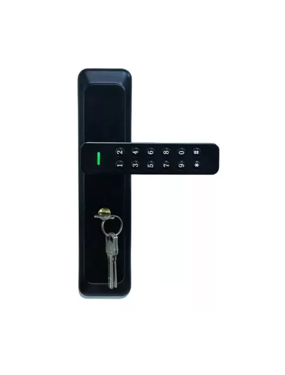 CERRADURA DIGITAL SMART LOCK CHAPA CLAVE TARJETA INTELIGENTE NEGRA - 1
