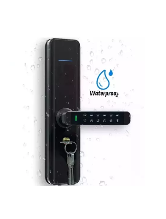 CERRADURA DIGITAL SMART LOCK CHAPA CLAVE TARJETA INTELIGENTE NEGRA - 2