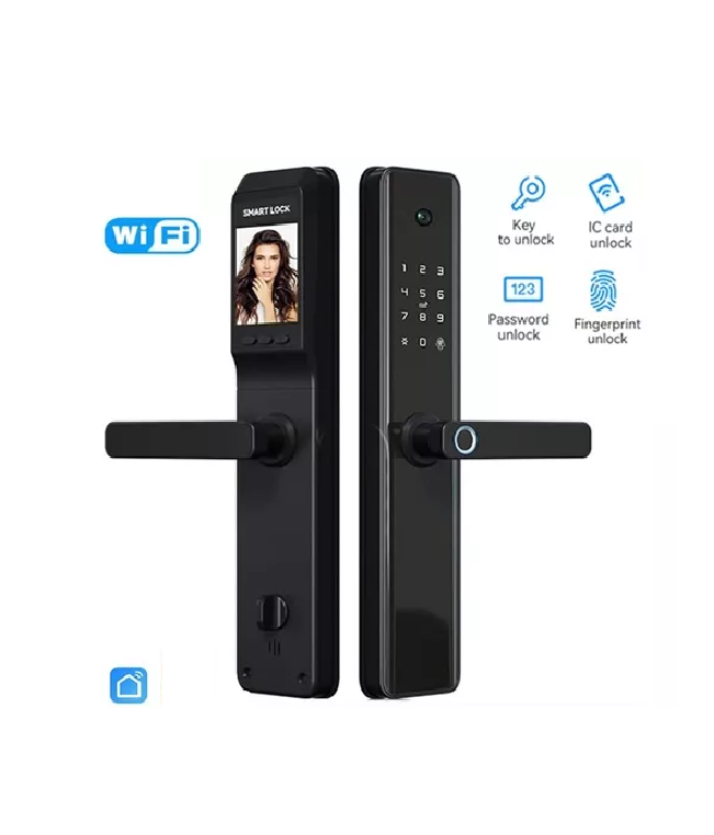 CERRADURA INTELIGENTE TUYA WIFI CON HUELLA DIGITAL Y CÁMARA NEGRA - 3