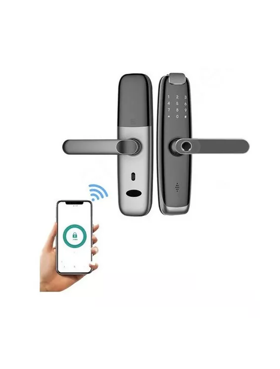 CERRADURAS INTELIGENTES WIFI HUELLA CÓDIGO CON CONTROL NEGRO - 2