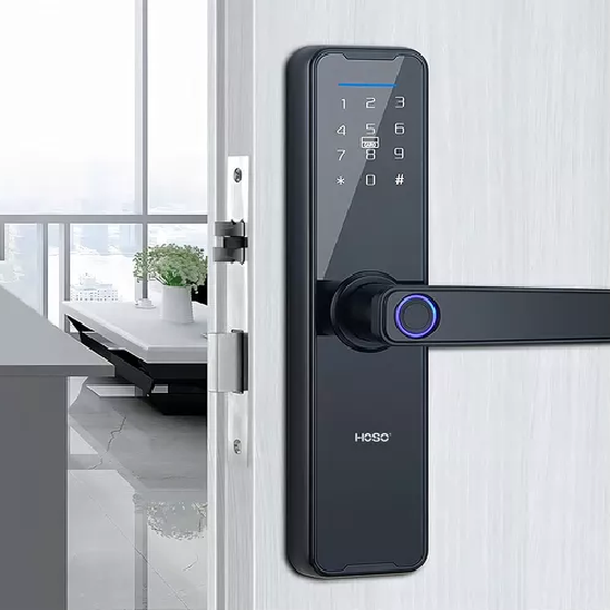 CERRADURA INTELIGENTE DIGITAL ELÉCTRICA TUYA APP CON WIFI NEGRA - 4