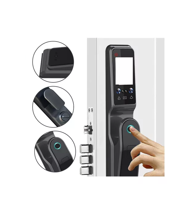 CERRADURA INTELIGENTE DIGITAL ELÉCTRICA TUYA APP CON WIFI NEGRA - 3
