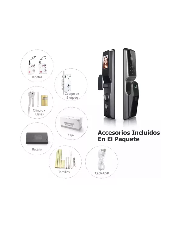 CERRADURA INTELIGENTE DIGITAL ELÉCTRICA TUYA APP CON WIFI NEGRA - 5