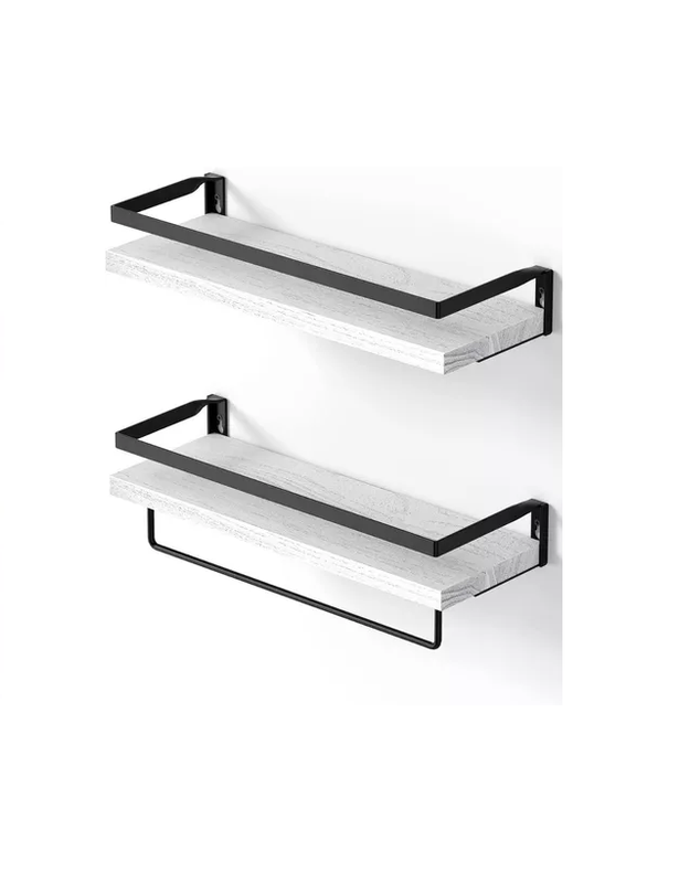 REPISAS FLOTANTES DE MADERA MODERNAS KIT 2 BLANCO - 1