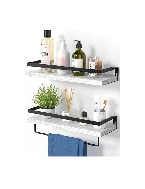 REPISAS FLOTANTES DE MADERA MODERNAS KIT 2 BLANCO - 2