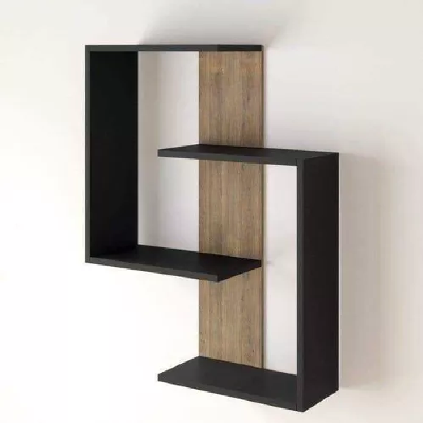 REPISA MODERNA MINIMALISTA FLOTANTE NEGRO - 1