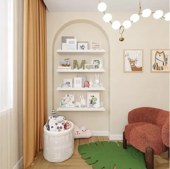 REPISAS PARA NIÑOS DE MADERA SET DE 4 COLOR BLANCO INFANTIL - 3