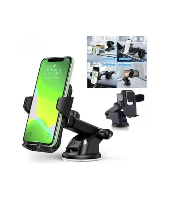 PORTA CELULAR GPS PARA AUTO, PARABRISAS AJUSTABLE, COLOR NEGRO - 2