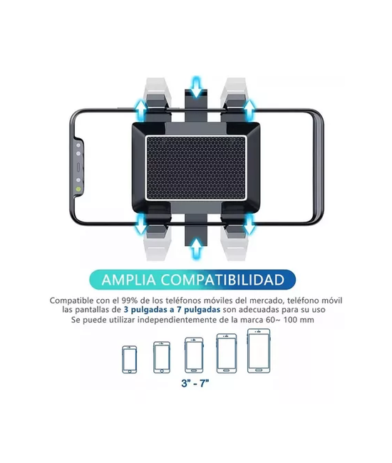 SOPORTE PARA CELULAR EN ESPEJO RETROVISOR 360°, COLOR NEGRO - 3