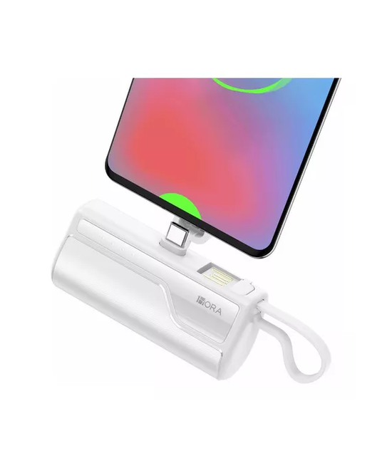 GENÉRICO POWER BANK 4500MAH, SALIDA TIPO C, CON 1 CABLE USB, COLOR BLANCO