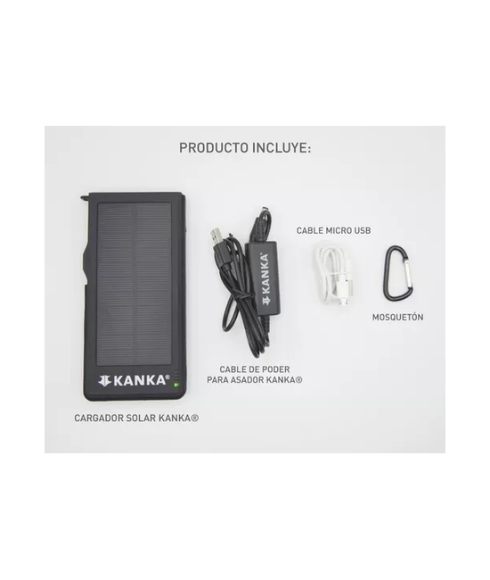 KANKA - BATERÍA RECARGABLE POWERBANK 10.000MAH, CARGA SOLAR, COLOR NEGRO - 3