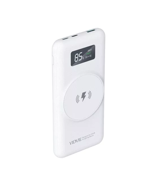 POWER BANK VIDVIE PB765 MAGNÉTICO 22.5W, PORTÁTIL, COLOR BLANCO - 1