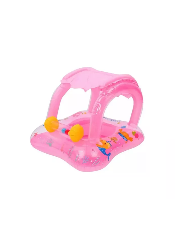 FLOTADOR INFLABLE NIÑOS CON TECHO BEBÉS PISCINA VERANO ROSADO - 3