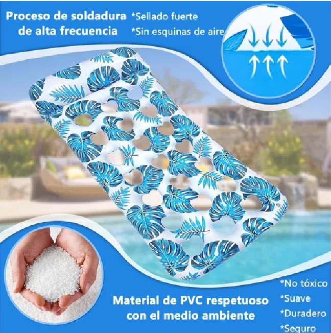HAMACA FLOTANTE INFLABLE ADULTOS PARA PISCINA VERANO MULTICOLOR - 5