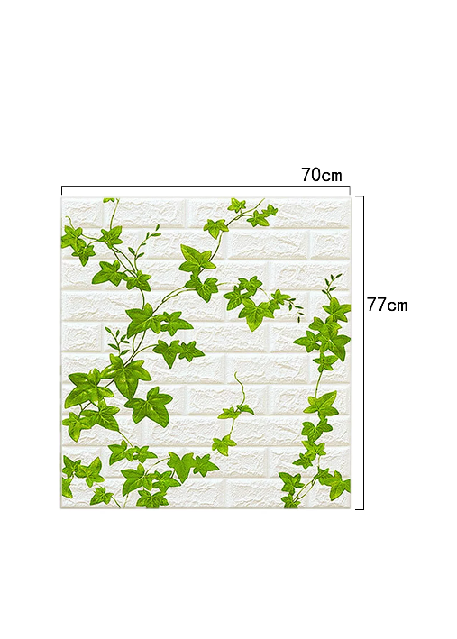 PACK DE 10 LÁMINAS DE PAPEL MURAL 3D LADRILLO BLANCO 77X70 CM - 3
