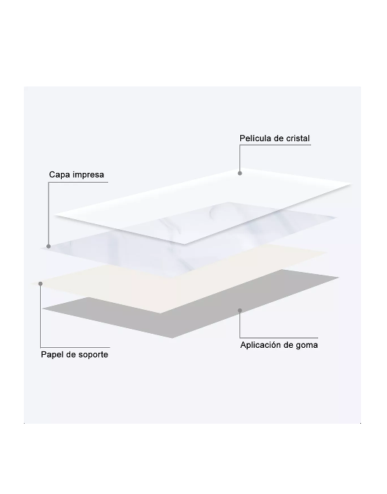 10 LÁMINAS DE PAPEL MURAL MÁRMOL LADRILLO 60X30 CM, PARA PARED Y PISO - 3