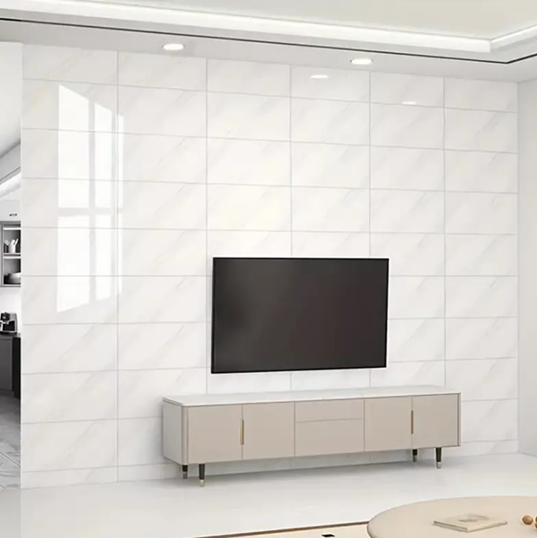 PACK DE 15 PALMETAS AUTOADHESIVAS PARA PARED 30X60 CM, COLOR BLANCO - 4