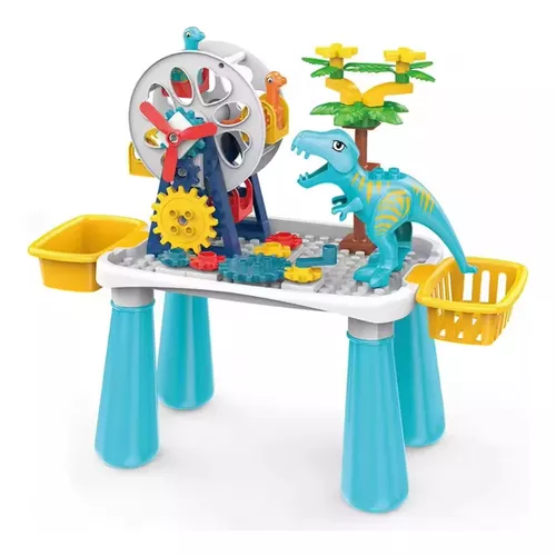 MESA DE JUEGOS DIDÁCTICA, BLOQUES DE DINOSAURIOS, 52 PIEZAS - 1