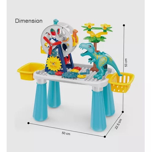 MESA DE JUEGOS DIDÁCTICA, BLOQUES DE DINOSAURIOS, 52 PIEZAS - 4