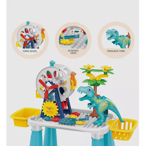 MESA DE JUEGOS DIDÁCTICA, BLOQUES DE DINOSAURIOS, 52 PIEZAS - 5