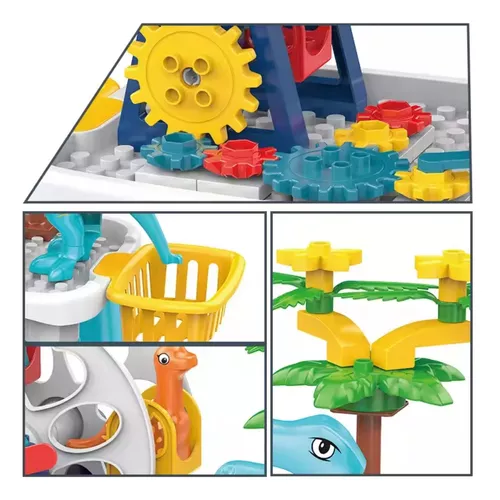 MESA DE JUEGOS DIDÁCTICA, BLOQUES DE DINOSAURIOS, 52 PIEZAS - 8
