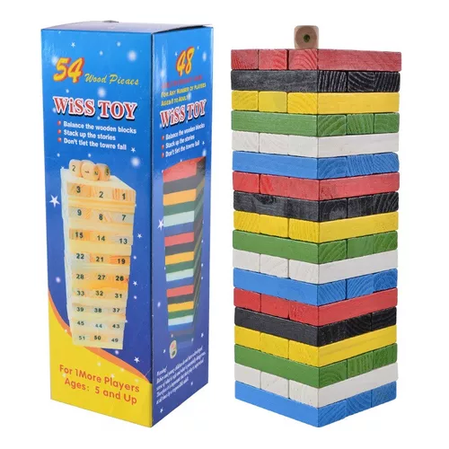 JUEGO EDUCATIVO DE BLOQUES DE CONSTRUCCIÓN 54 PIEZAS COLORIDOS - 1