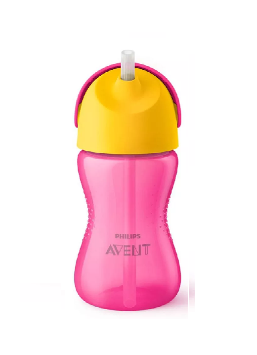 VASOS CON BOMBILLA PHILIPS AVENT, COLOR ROSA - 1